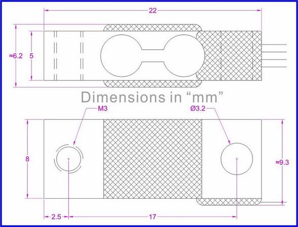 sensor subminiature de la célula de carga