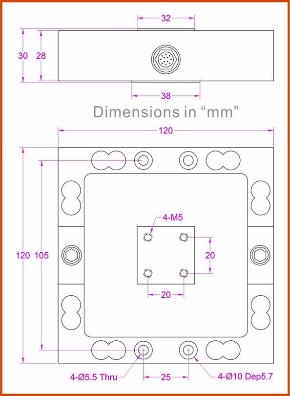 célula de carga triaxial 5kN 3kN