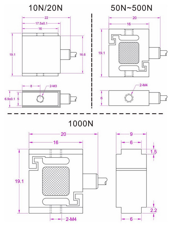 sensor tamaño pequeño de la fuerza de la tensión
