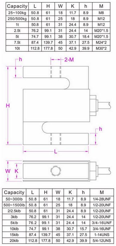 S-tipo de acero tensión/compresión Loadcell PT4000
