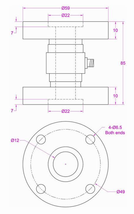 Sensor estático del esfuerzo de torsión con el montaje del reborde