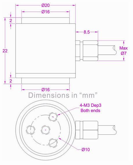 transductor 10lb 20 libra 50lb 100 libra 200lb de la fuerza de compresión