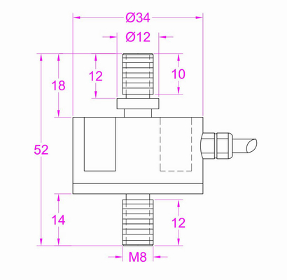 Tension Load Cell 500kg Tension Force Sensor 5KN Force Transducer 1.1klb