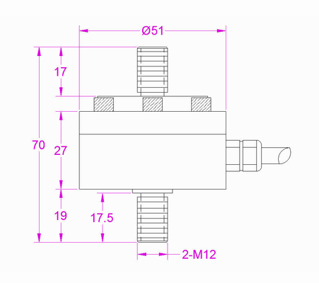 M12 Threaded Tension Load Cell 1kN Pull Force Sensor 2kN Inline Force Transducer 5kN