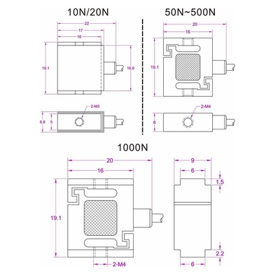 2kg Traction Load Cell 1kg Miniature Load Cell Tension Compression