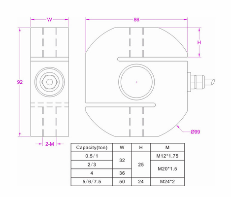 Compression And Traction Force Sensor 30kN Traction Load Cell 50kN