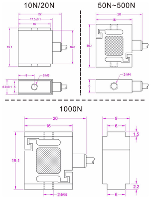 Small size tension load cell 1kg miniature tension force sensor 10N