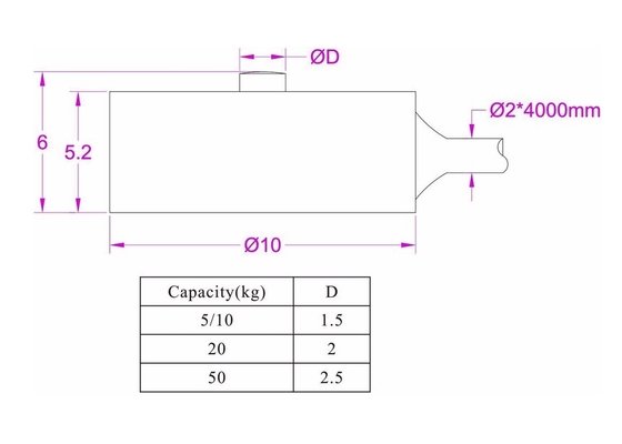 Miniature compression load cell 5kg/50N compression force sensor small size