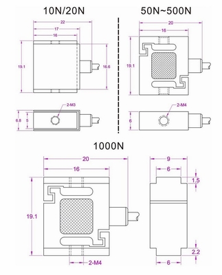 Miniature tension/compression load cell 50kg micro tension sensor 500N