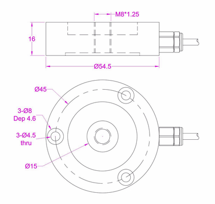 Miniature pancake load cell FCMP low profile compression force sensor