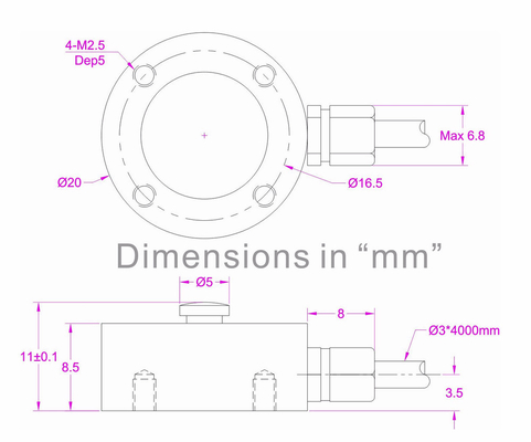 Miniature Button Load Cell 1klb 450lb 200lb 100lb 45lb 20lb Compression Force Transducer