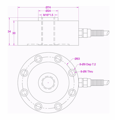 Pancake Load Cell 60 lbs 100lb 200lb 500lb 1000lb Compression Force Load Cell